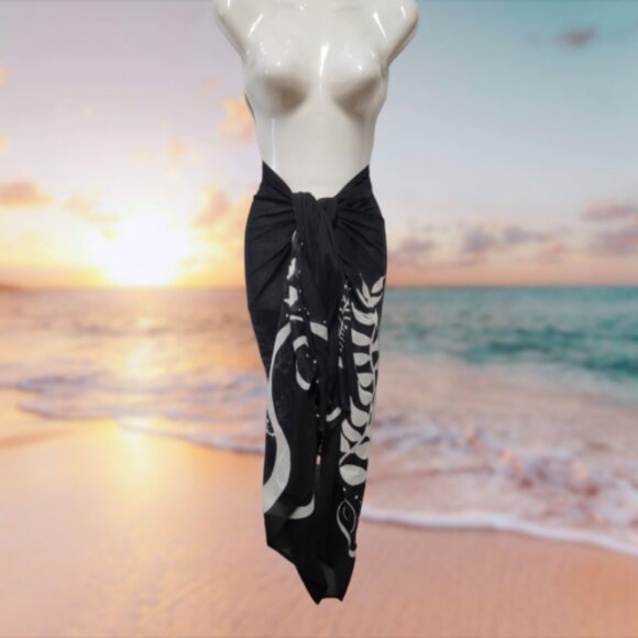 Womens Sarong Cotton Wrap Handpainted Batik Wrapskirt Beach Pareo Beachwear -NEW - Picture 2 of 8